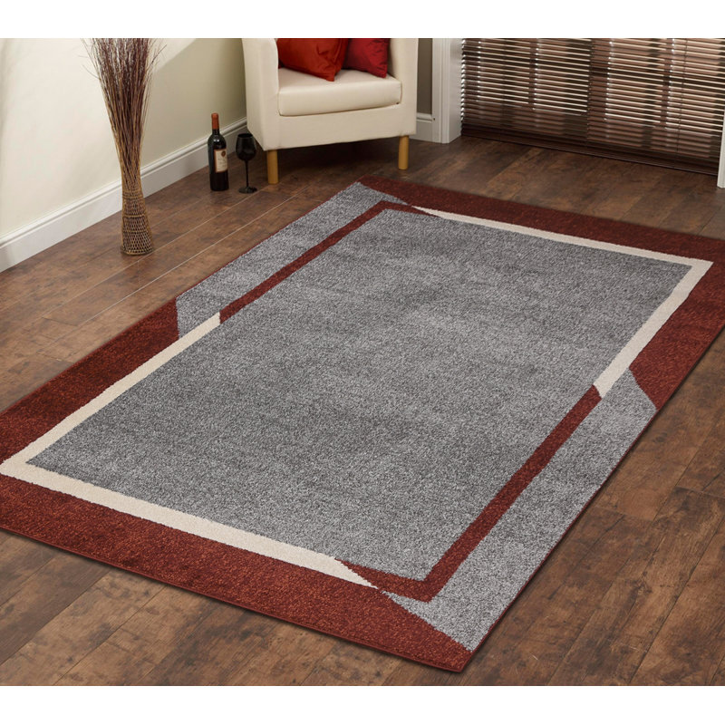 Ebern Designs Harrogate Geometric Red/Gray Area Rug & Reviews Wayfair